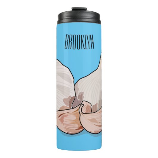 Knoflookillustratie cartoon thermosbeker (Voorkant)