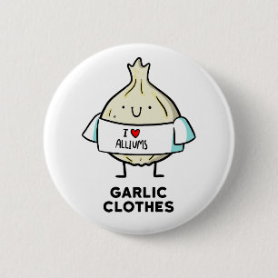 Knoflookkleding Schattige Allium Pun Button Pin