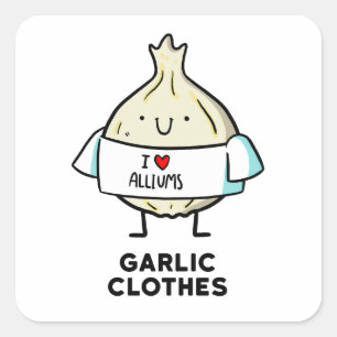 Knoflookkleding Schattigee Allium Pun Sticker