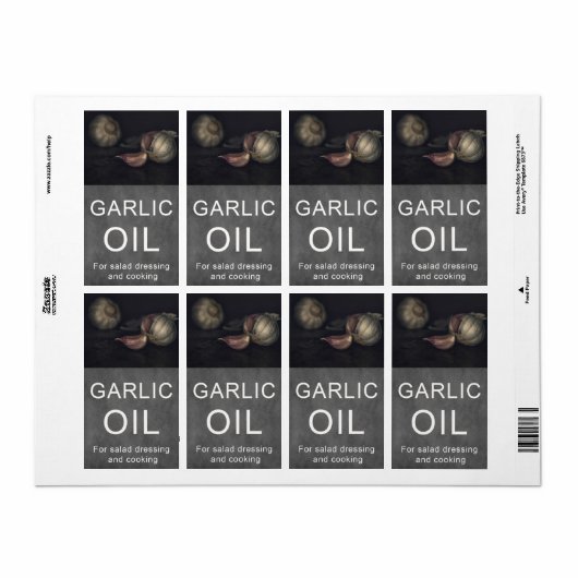 Knoflookolie label (Full Sheet)