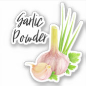 Knoflookpoederpot Sticker (Voorkant)