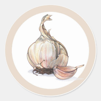 Knoflooksmaakcirkel sticker labels