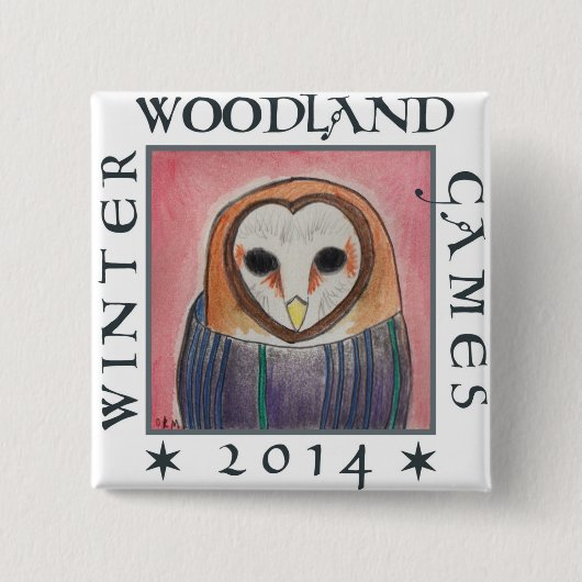 knol met wllen vierkante button 5,1 cm (Voorkant)