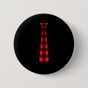 Knoop Controleer Rood Buffalo Plaid Kerst Grappig Ronde Button 5,7 Cm