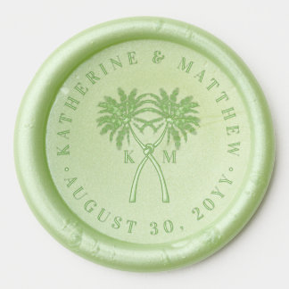 Knoop Palmbomen Tropische Bestemming Trouwdag Waxzegel Sticker