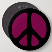 Knoop: Peace Sign-Button Ronde Button 6,0 Cm (Voorkant /achterkant)