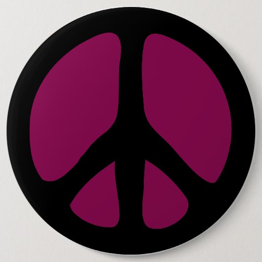 Knoop: Peace Sign-Button Ronde Button 6,0 Cm (Voorkant)