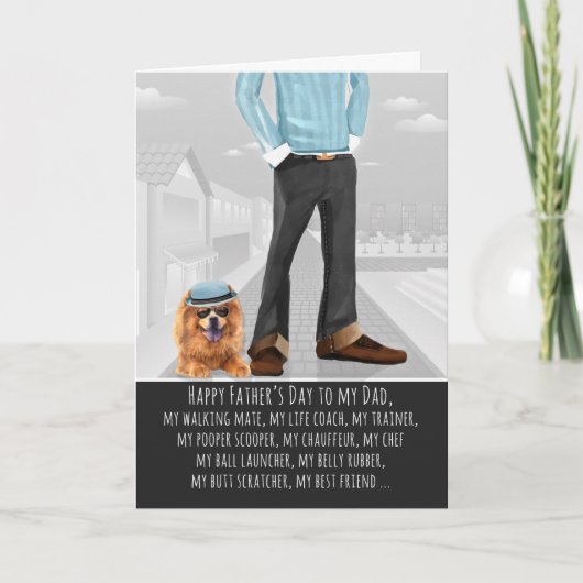 Knoop van de Dog-Vaderdag Kaart (Voorkant)