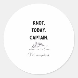 Knoop Vandaag Kapitein Cruise Outfit Memphis Tenne Ronde Sticker