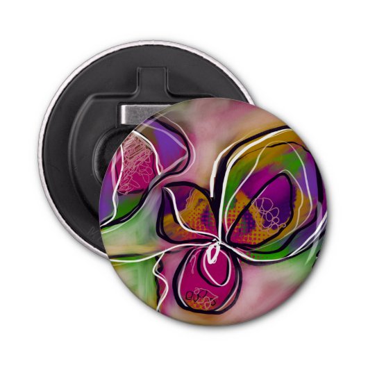 Knoopopening voor Pinks en Greens Button (magneet) Button Flesopener (Voorkant)