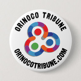 Knop afgeronde logo zwart ronde button 7,6 cm