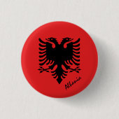 Knop Albanië, patriottische Albanese vlag mode Ronde Button 3,2 Cm (Voorkant)
