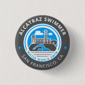 Knop Alcatraz Swimmer Ronde Button 3,2 Cm (Voorkant)