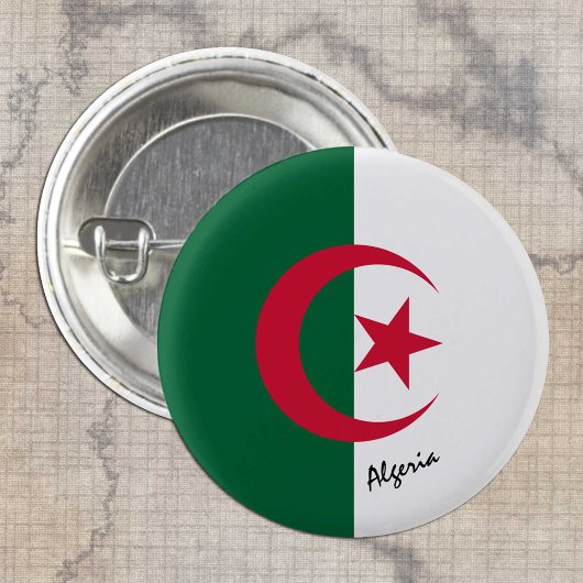 Knop Algerije, patriottische Algerijnse vlag mode Ronde Button 3,2 Cm