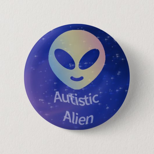 Knop Alutistisch Alien Ronde Button 5,7 Cm (Voorkant)