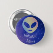 Knop Alutistisch Alien Ronde Button 5,7 Cm (Voorkant /achterkant)