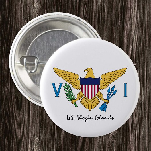 Knop Amerikaanse Maagdeneilanden, patriottische vl Ronde Button 3,2 Cm