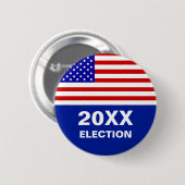 Knop Amerikaanse vlag en bewerkbare verkiezingstek Ronde Button 5,7 Cm (Voorkant /achterkant)