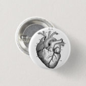Knop Anatomische Human Heart Diagram Ronde Button 3,2 Cm (Voorkant /achterkant)