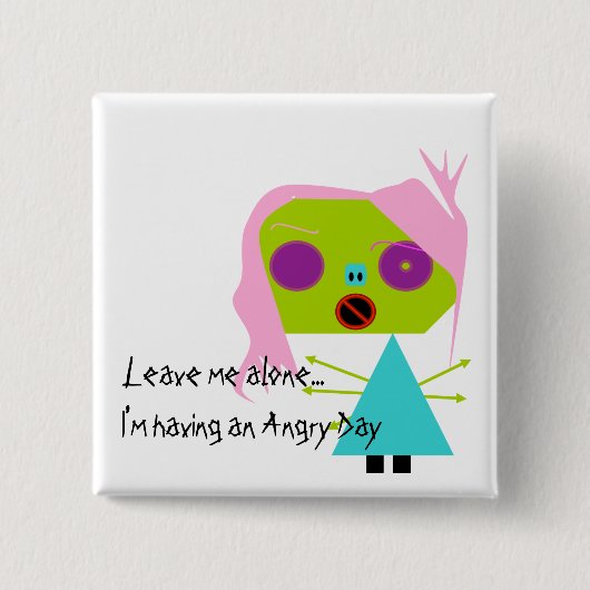 Knop Angry Day Vierkante Button 5,1 Cm (Voorkant)