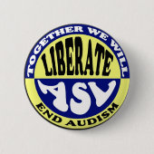 Knop Anti-Audism Ronde Button 5,7 Cm (Voorkant)