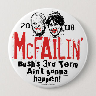 Knop Anti-McCain Palin McFailin Ronde Button 4,0 Cm