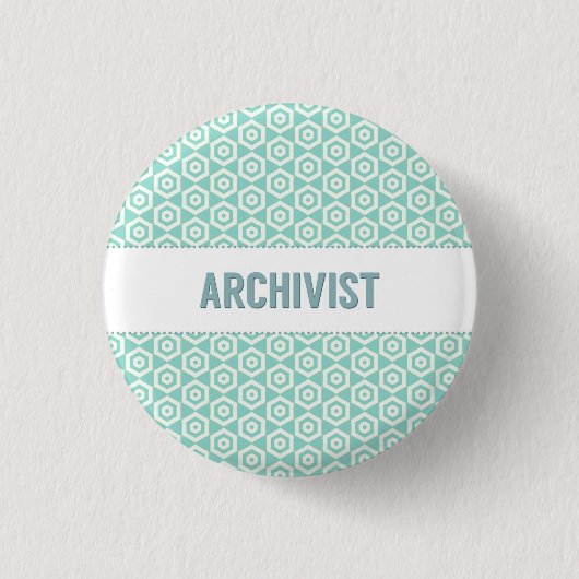 Knop Archivist, op aqua Ronde Button 3,2 Cm (Voorkant)