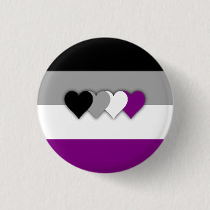 Knop Asexualiteitmarkering Ronde Button 3,2 Cm