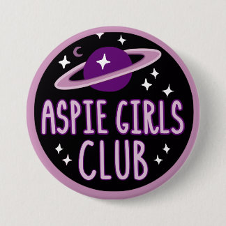 Knop Aspie Girls Club (Space logo) Ronde Button 7,6 Cm