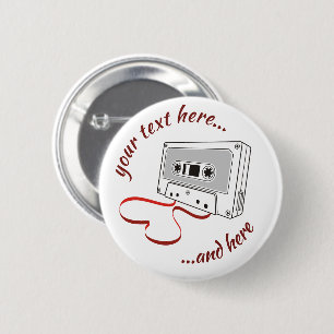 Knop Audio-cassette Ronde Button 5,7 Cm