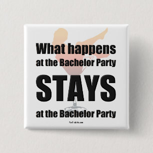 Knop Bachelor Party Vierkante Button 5,1 Cm