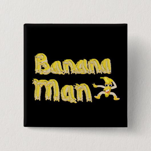 Knop Banana Man Vierkante Button 5,1 Cm (Voorkant)