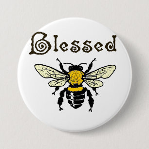 Knop "Bee" zonder ingewanden Ronde Button 7,6 Cm