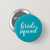Knop Blauw en wit "bride squad" Ronde Button 5,7 Cm (Voorkant /achterkant)