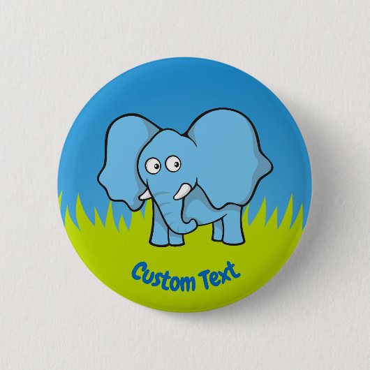 Knop Blauwe olifant cartoon Ronde Button 5,7 Cm (Voorkant)