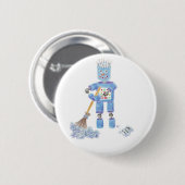 Knop Blauwe robot Ronde Button 5,7 Cm (Voorkant /achterkant)