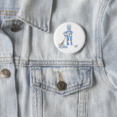 Knop Blauwe robot Ronde Button 5,7 Cm (In situ)