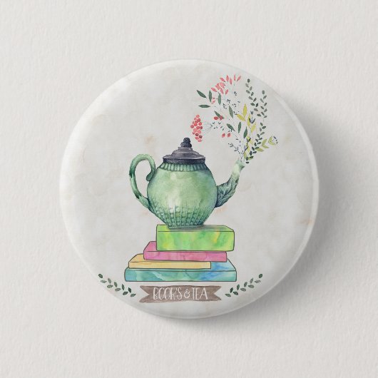 Knop Boeken en Tea Ronde Button 5,7 Cm (Voorkant)