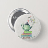 Knop Boeken en Tea Ronde Button 5,7 Cm (Voorkant /achterkant)
