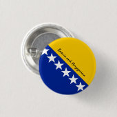 Knop Bosnië en Herzegovina, patriottische vlag Ronde Button 3,2 Cm (Voorkant /achterkant)