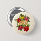 Knop Brood en Rozen Ronde Button 5,7 Cm (Voorkant /achterkant)