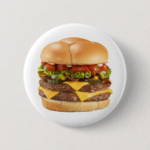 Knop Burger hamburger food badge Ronde Button 5,7 Cm