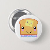 Knop Butter en Toast anime kawaii Ronde Button 5,7 Cm (Voorkant /achterkant)