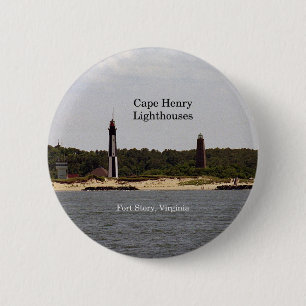 Knop Cape Henry Lighthouses Ronde Button 5,7 Cm