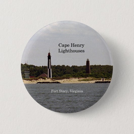 Knop Cape Henry Lighthouses Ronde Button 5,7 Cm (Voorkant)