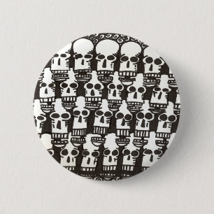 Knop cartoon Skulls Ronde Button 5,7 Cm