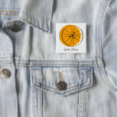 knop Citrus Oranje Name Vierkante Button 5,1 Cm (In situ)
