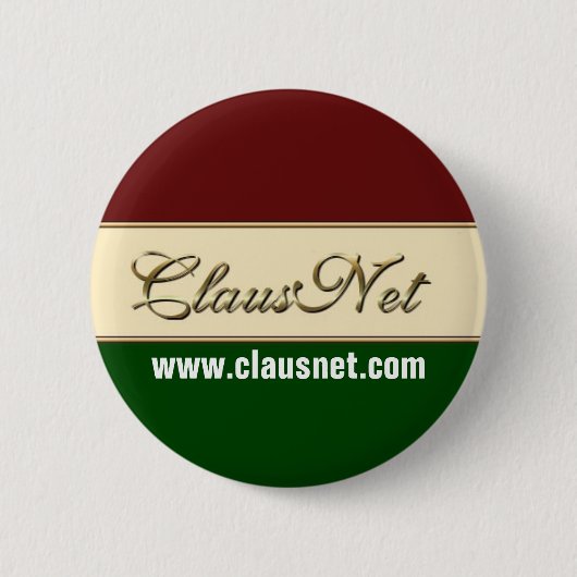 Knop ClausNet Lid, www.clausnet.com Ronde Button 5,7 Cm (Voorkant)