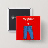 Knop Crabby Vierkante Button 5,1 Cm (Voorkant /achterkant)