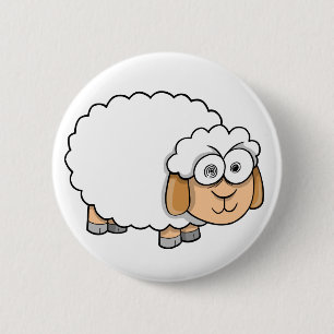 Knop Crazy Insane Sheep Ronde Button 5,7 Cm
